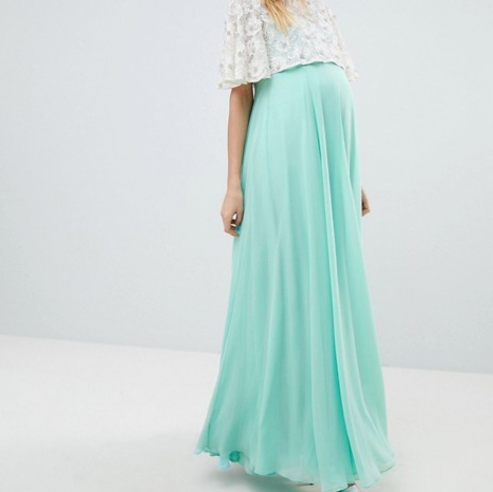 ASOS Maternity Lace Embellished crop top maxi NWT